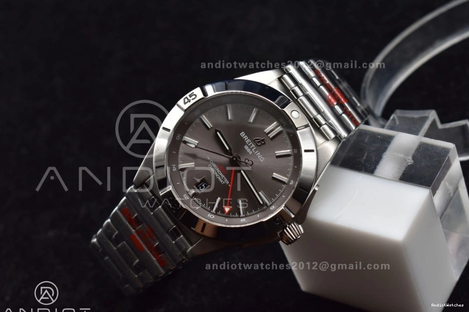 A SS 529 Chronomat Factory Dial Best Automatic SoftTouch GMT Bracelet 40mm 1:1 Edition BLS on Breitling Grey 0715